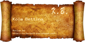 Kolm Bettina névjegykártya