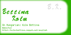 bettina kolm business card